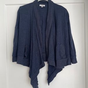 Charming Charlie Small Navy Blue Open-Wrap Cardigan